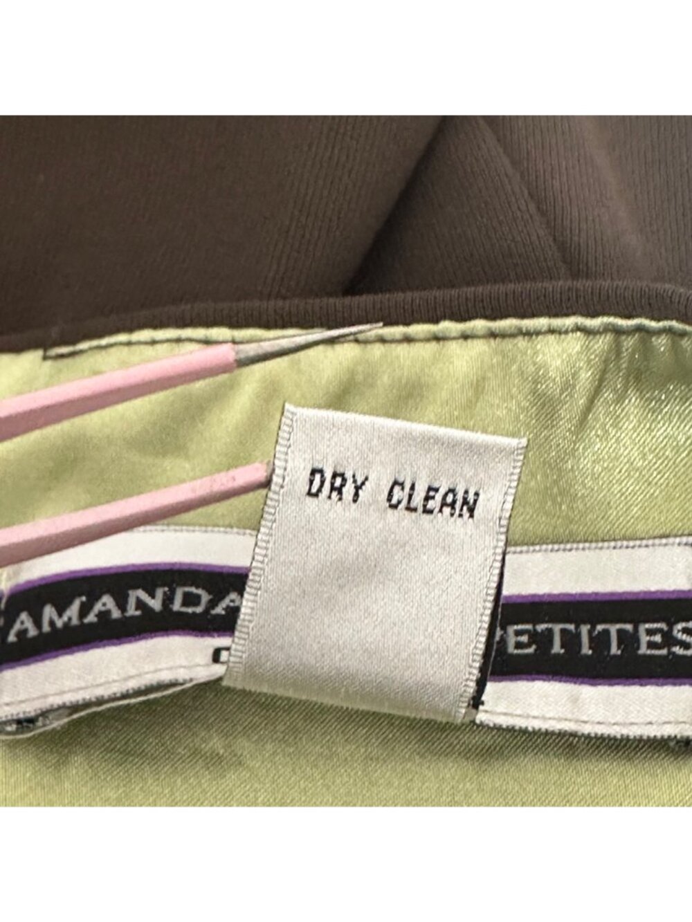 Amanda Smith Petites Brown Sleeveless Sheath Dress Size 8P Preppy Old Money NWT - Picture 5 of 8
